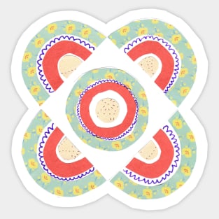 Rainbow No. 5 - papers collage tile pattern 1 Sticker